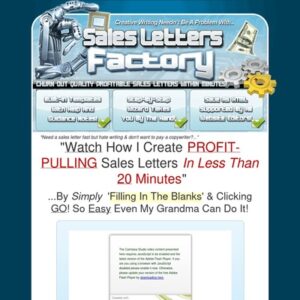 Can’t Write?! Watch This Video NOW To See Sales Letters Factory In Action!